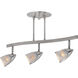 Comet 3 Light 120 Brushed Steel Track Ceiling Light