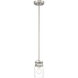 Shelby LED 4.5 inch Brushed Steel and Clear Pendant Ceiling Light