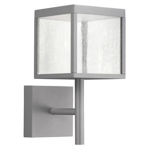 Reveal LED 15 inch Satin Gray Outdoor Wall Sconce in Seeded