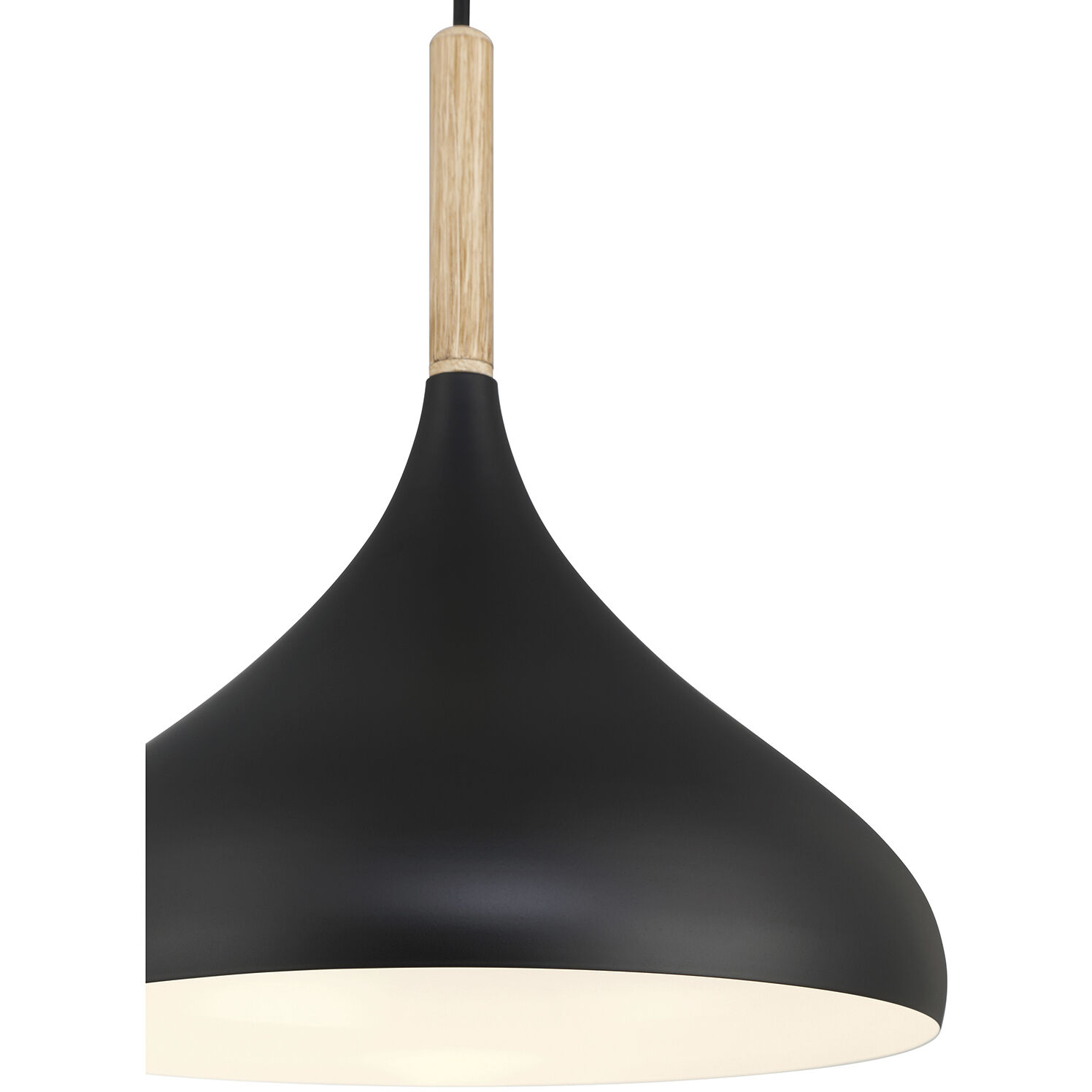 Olivia LED 13 inch White and Natural Pendant Ceiling Light in Black