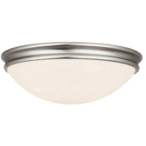 Atom 3 Light 14 inch Brushed Steel Flush Mount Ceiling Light in Incandescent