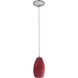 Champagne 1 Light 5 inch Brushed Steel Pendant Ceiling Light in Red