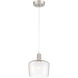 Port Nine LED 9 inch Brushed Steel Pendant Ceiling Light in Clear
