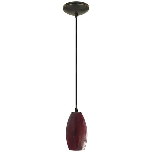 Merlot 1 Light 3.5 inch Oil Rubbed Bronze Pendant Ceiling Light