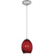 Brandy FireBird LED 6 inch Brushed Steel Pendant Ceiling Light in Red Sky