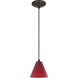 Martini LED 7 inch Oil Rubbed Bronze Pendant Ceiling Light in Red