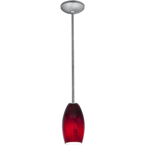 Merlot LED 4 inch Brushed Steel Pendant Ceiling Light