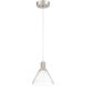 Port Nine LED 8 inch Brushed Steel Pendant Ceiling Light in Seeded