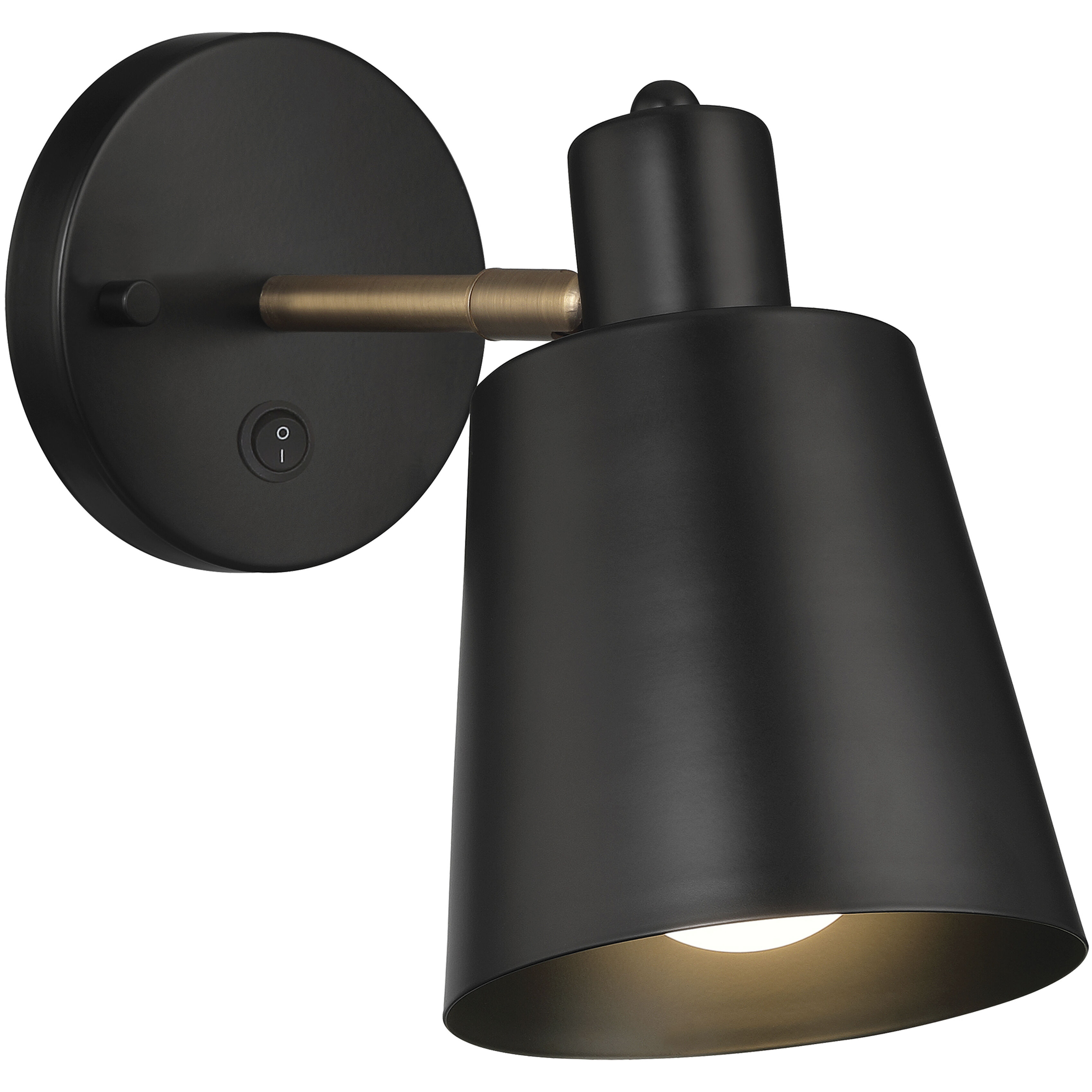 Dalton LED 5 inch Black and Antique Brushed Brass Wall Sconce Wall Light