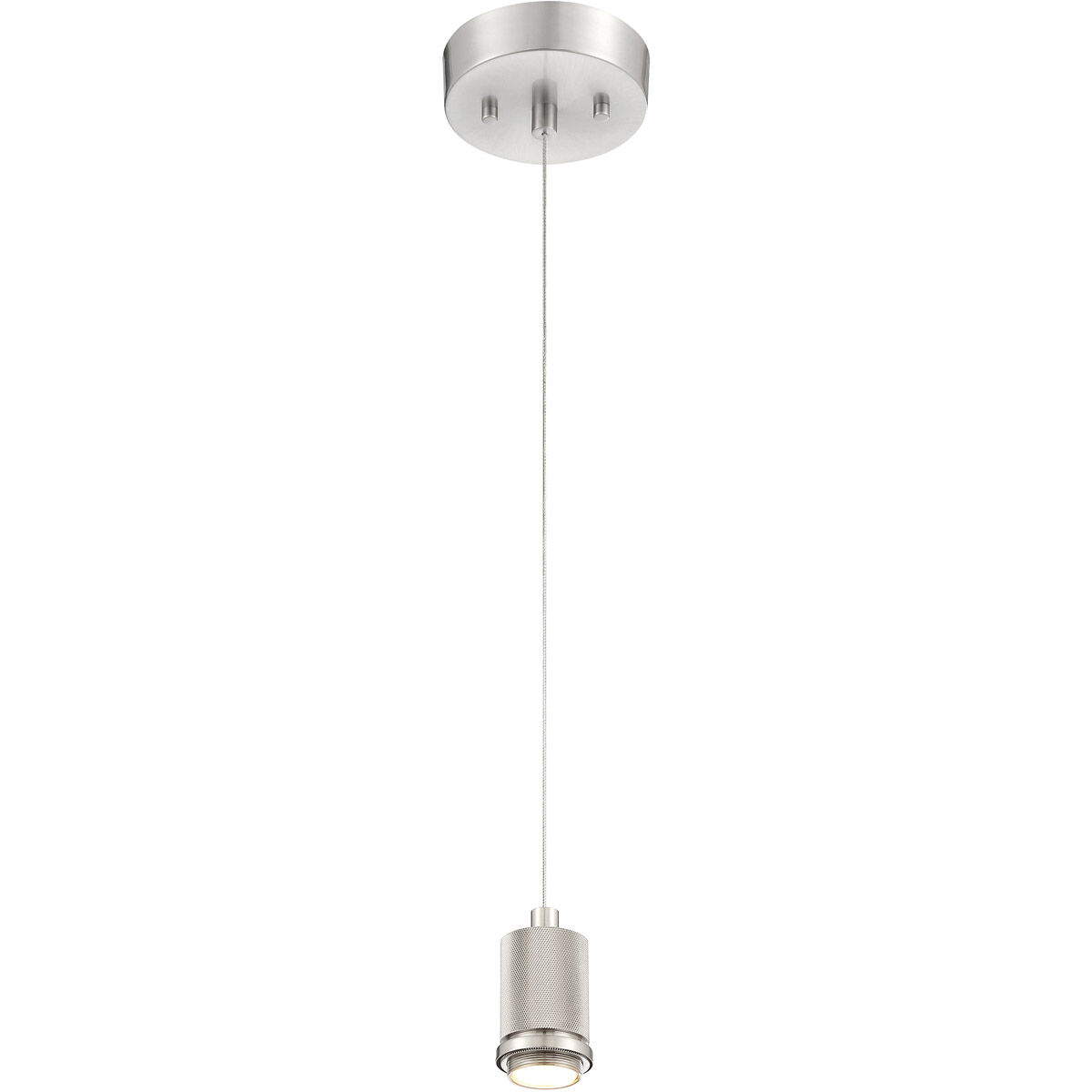 Port Nine LED 8 inch Brushed Steel Pendant Ceiling Light in Seeded
