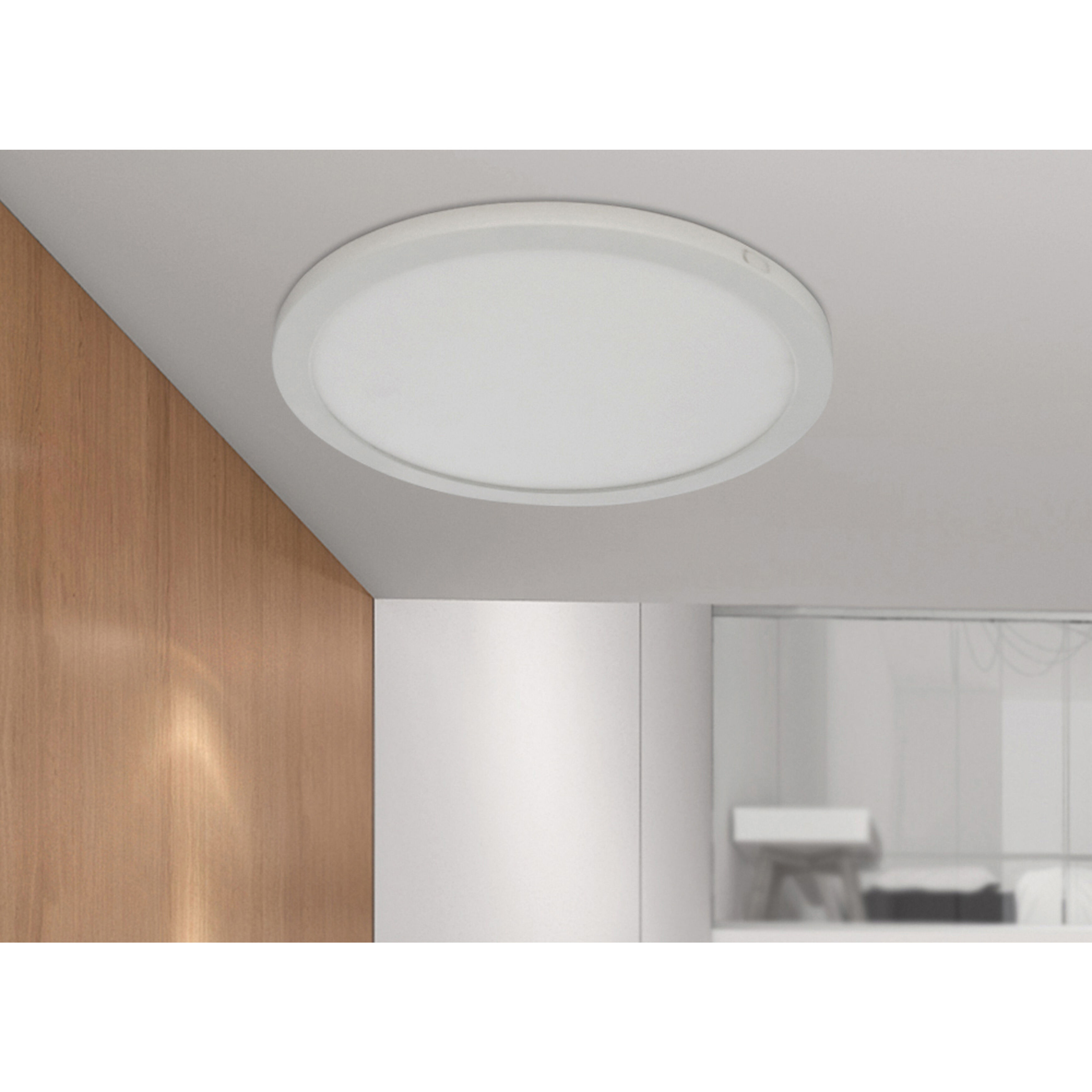ModPLUS LED 7 inch Brushed Steel Flush Mount Ceiling Light, Round