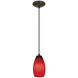 Champagne LED 5 inch Oil Rubbed Bronze Pendant Ceiling Light in Red