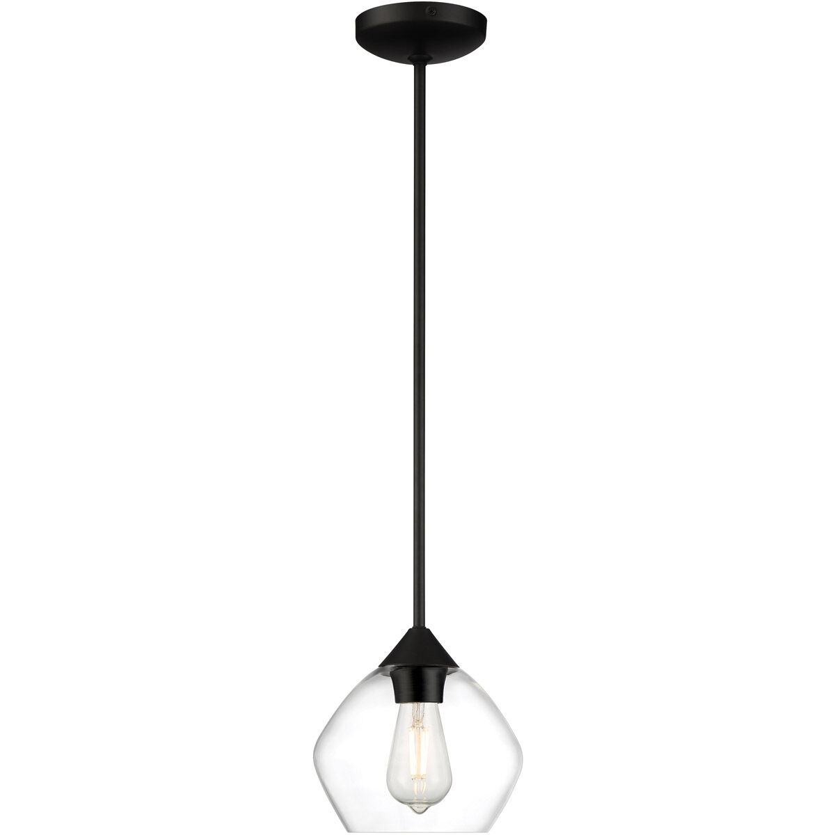 Vintage LED 8 inch Matte Black Pendant Ceiling Light