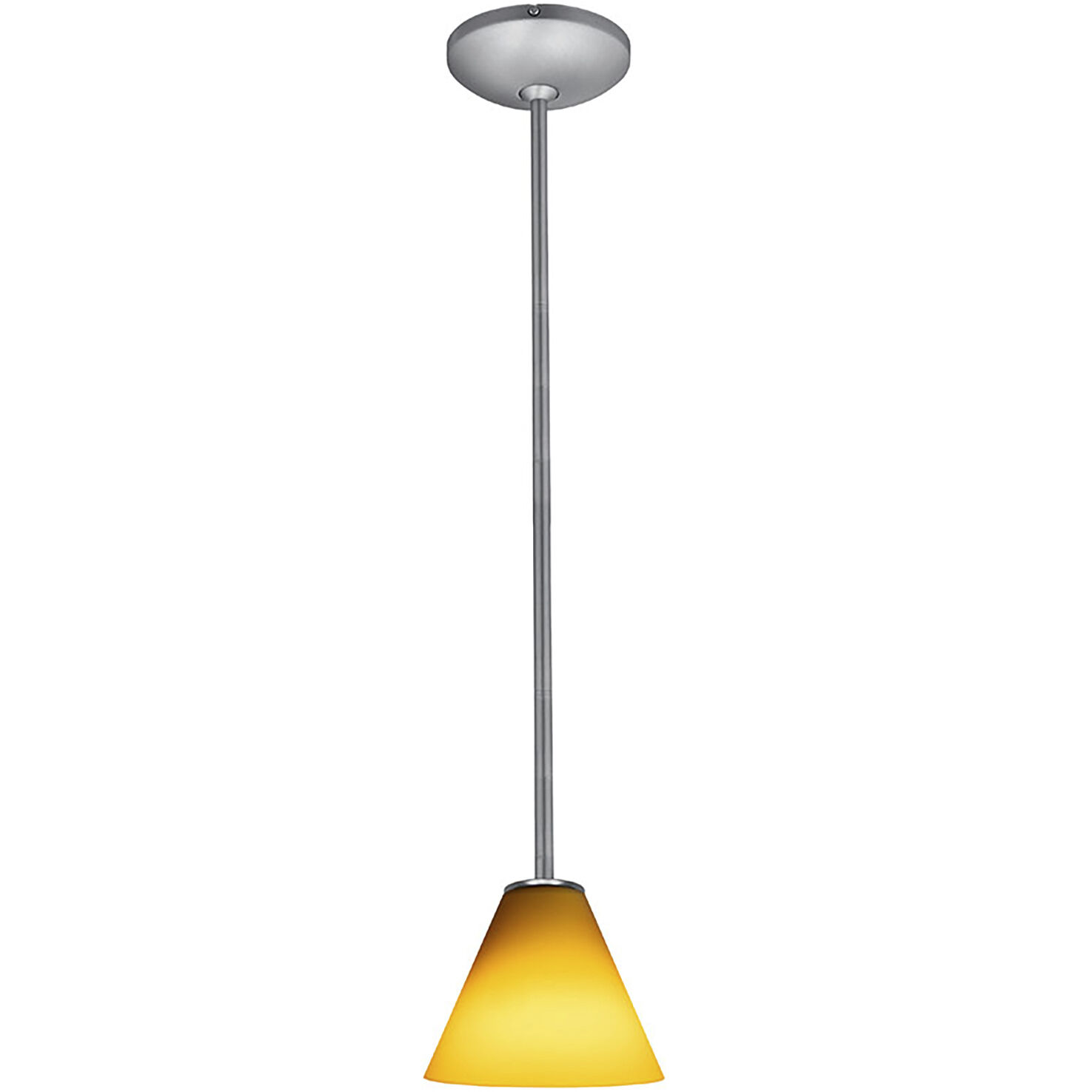 Martini 1 Light 7.25 inch Brushed Steel Pendant Ceiling Light in Amber