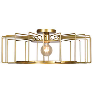 Wired LED 23 inch Gold Semi-Flush Ceiling Light
