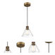 Port Nine LED 8 inch Antique Brushed Brass Pendant Ceiling Light