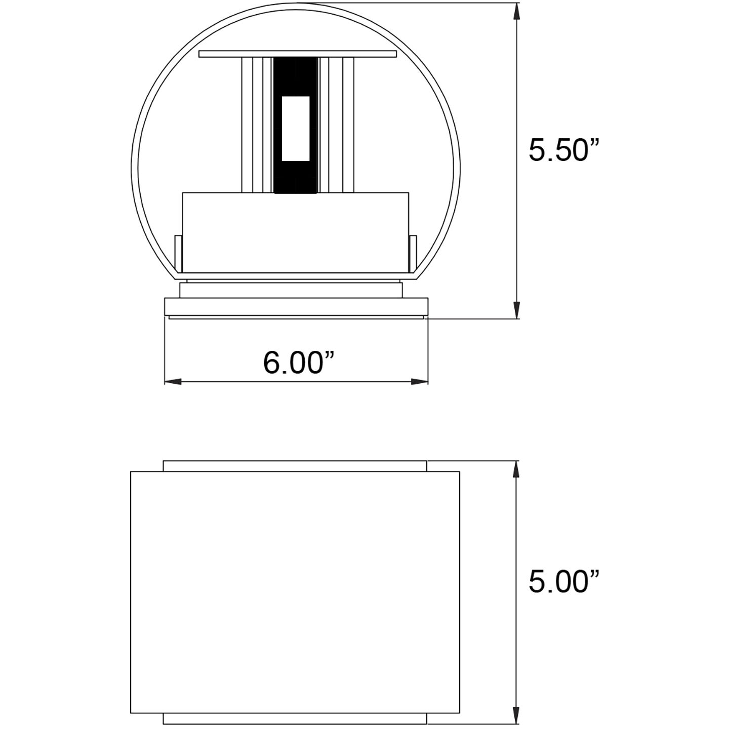 Curve LED 5 inch White Outdoor Wall Sconce