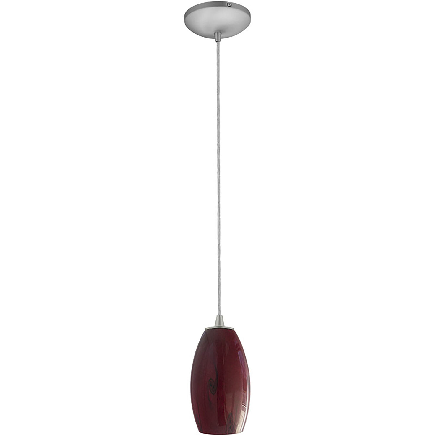 Merlot 1 Light 3.5 inch Brushed Steel Pendant Ceiling Light