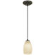 Champagne 1 Light 5 inch Oil Rubbed Bronze Pendant Ceiling Light in White Stone