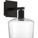 Port Nine LED 9 inch Matte Black Wall Sconce Wall Light in Clear
