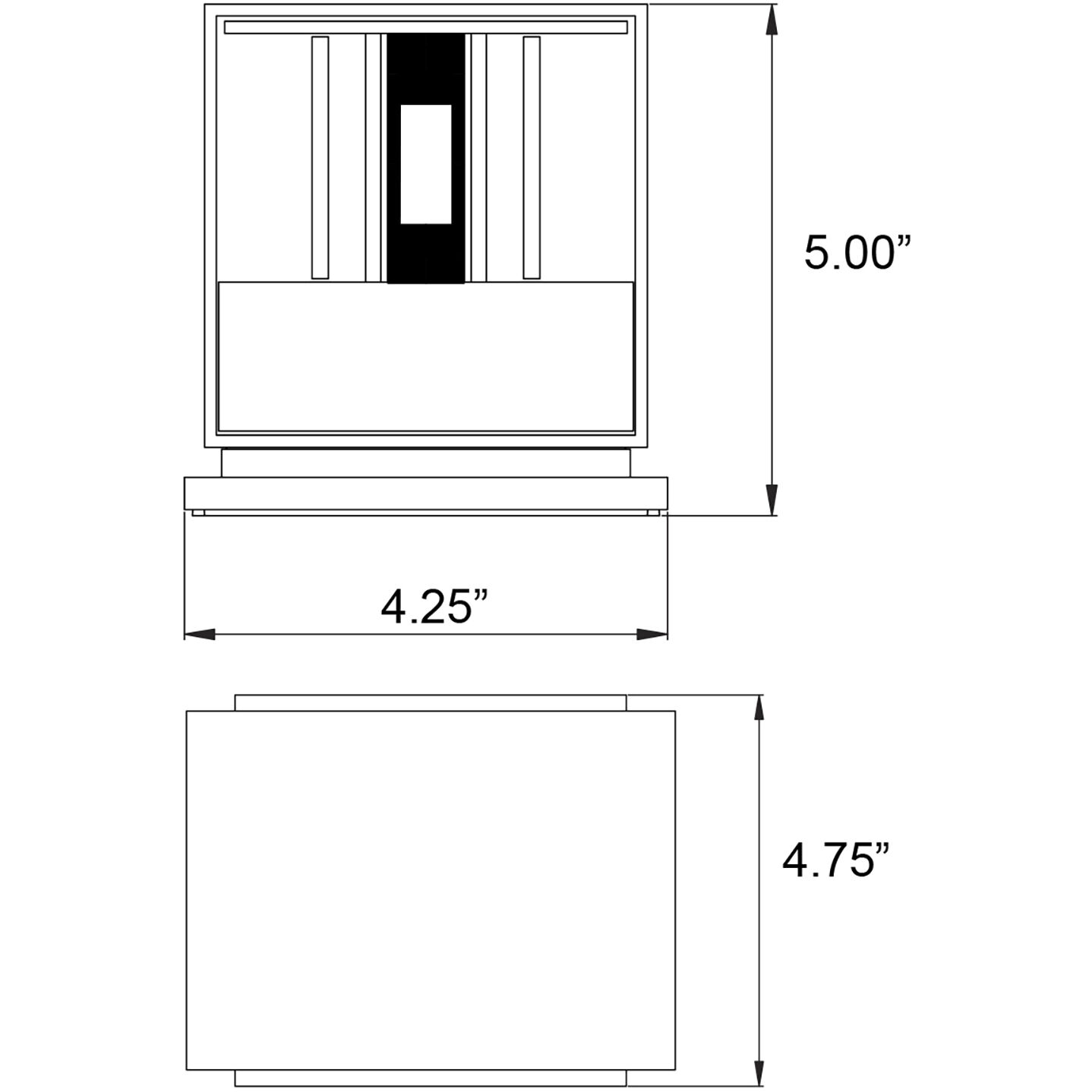 Square LED 4.75 inch Bronze Outdoor Wall Sconce