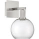 Port Nine LED 8 inch Brushed Steel Wall Sconce Wall Light in Clear