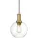 Chantelle 1 Light 8 inch Antique Brushed Brass Pendant Ceiling Light
