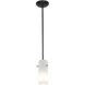 Cylinder 1 Light 4 inch Oil Rubbed Bronze Pendant Ceiling Light in Opal, Rod