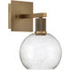 Port Nine LED 8 inch Antique Brushed Brass Wall Sconce Wall Light in Seeded