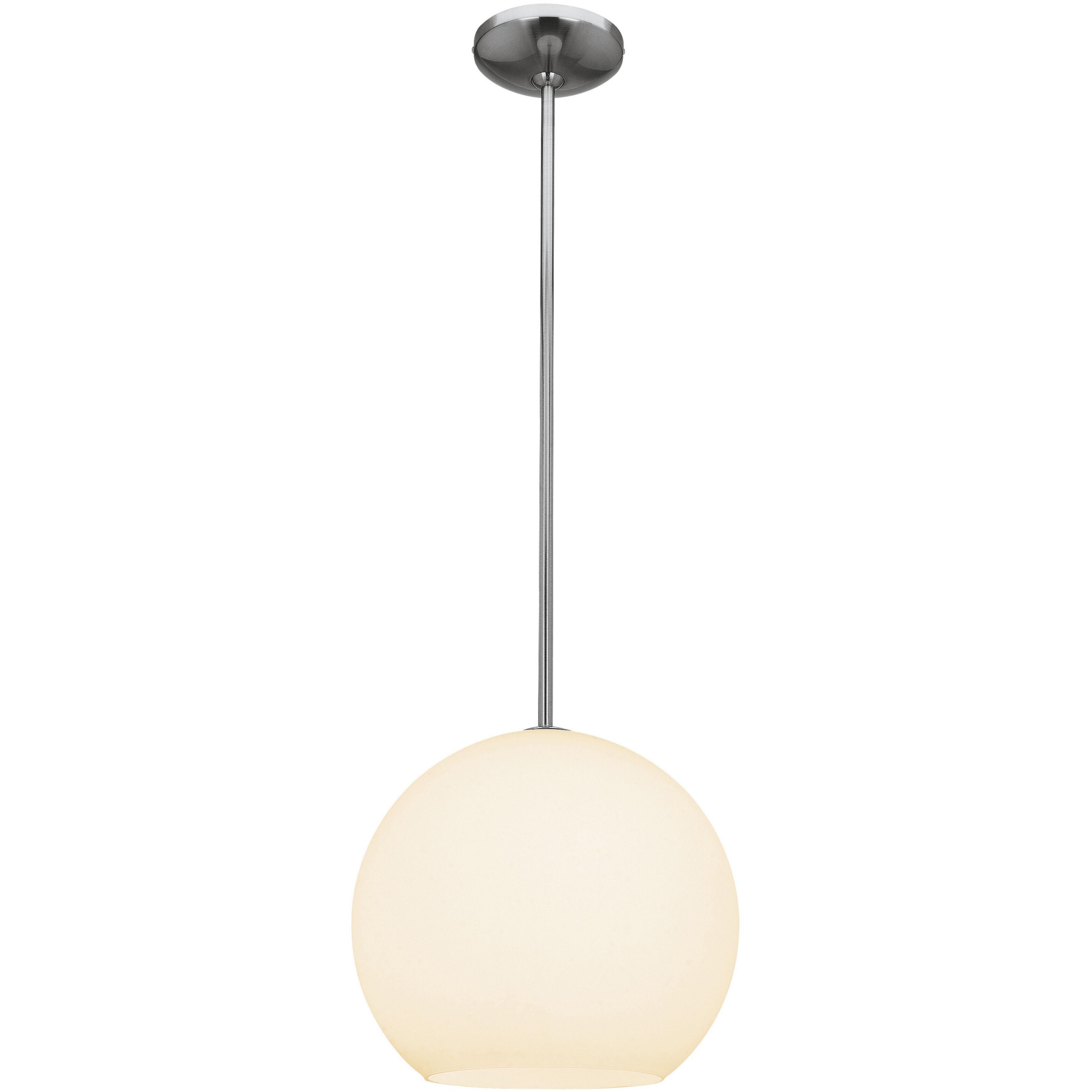 Nitrogen LED 11.5 inch Brushed Steel and Opal Pendant Ceiling Light in 2700K, 1 Light