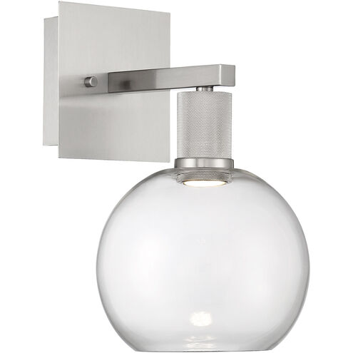 Port Nine LED 8 inch Brushed Steel Wall Sconce Wall Light in Clear