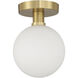 Michelle 7 inch Antique Brass Semi Flush Ceiling Light