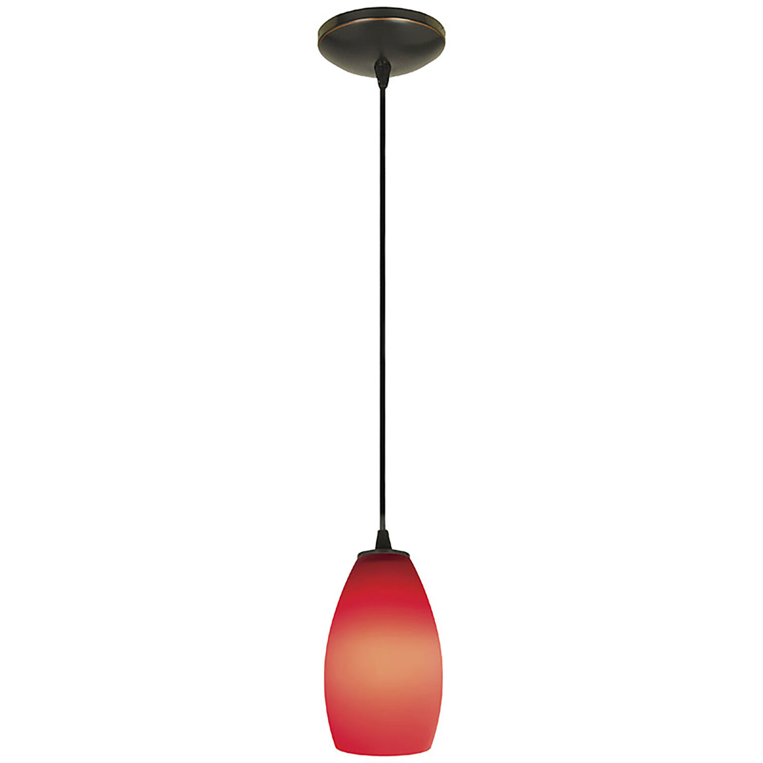 Champagne LED 5 inch Oil Rubbed Bronze Pendant Ceiling Light in Red