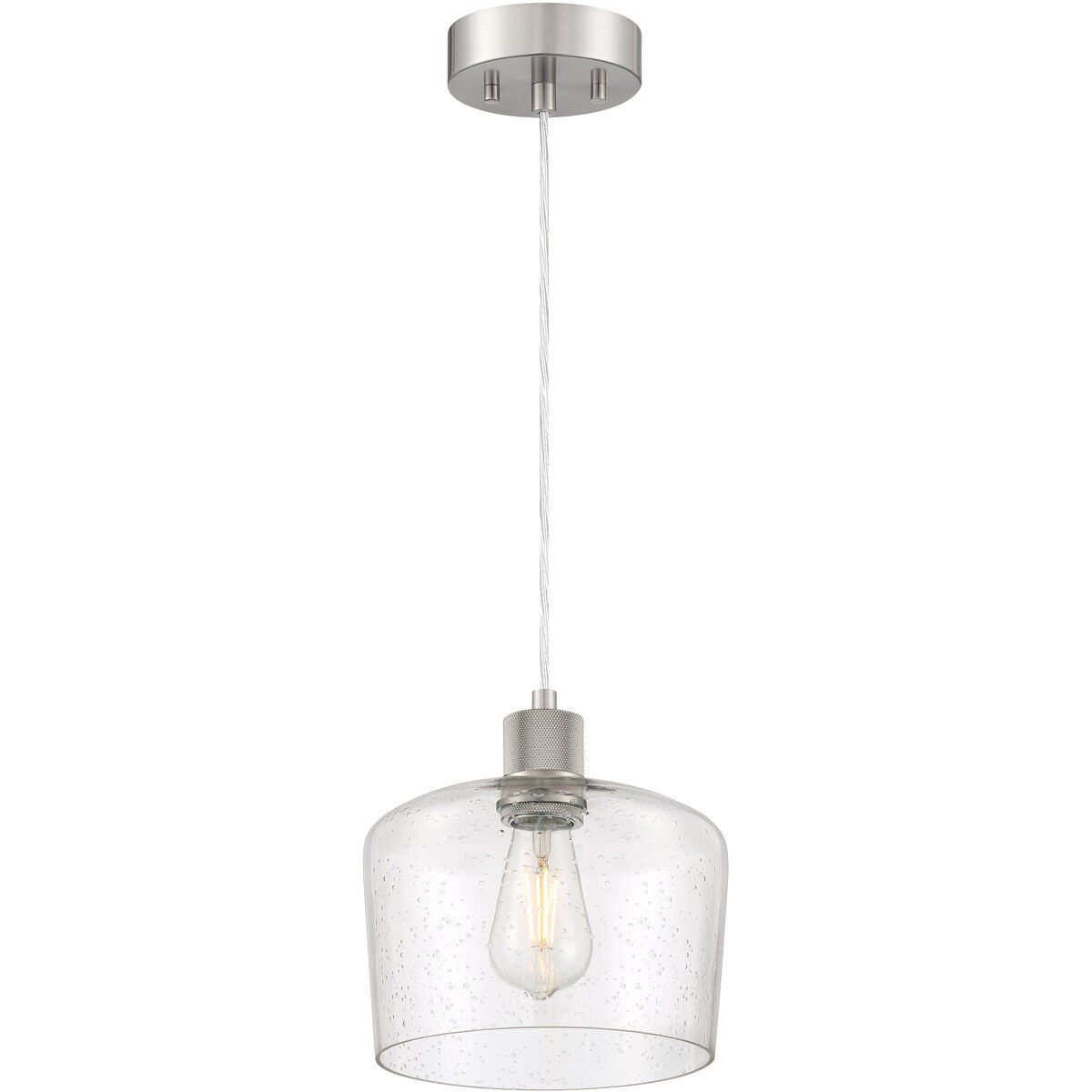 Port Nine LED 9 inch Brushed Steel Pendant Ceiling Light