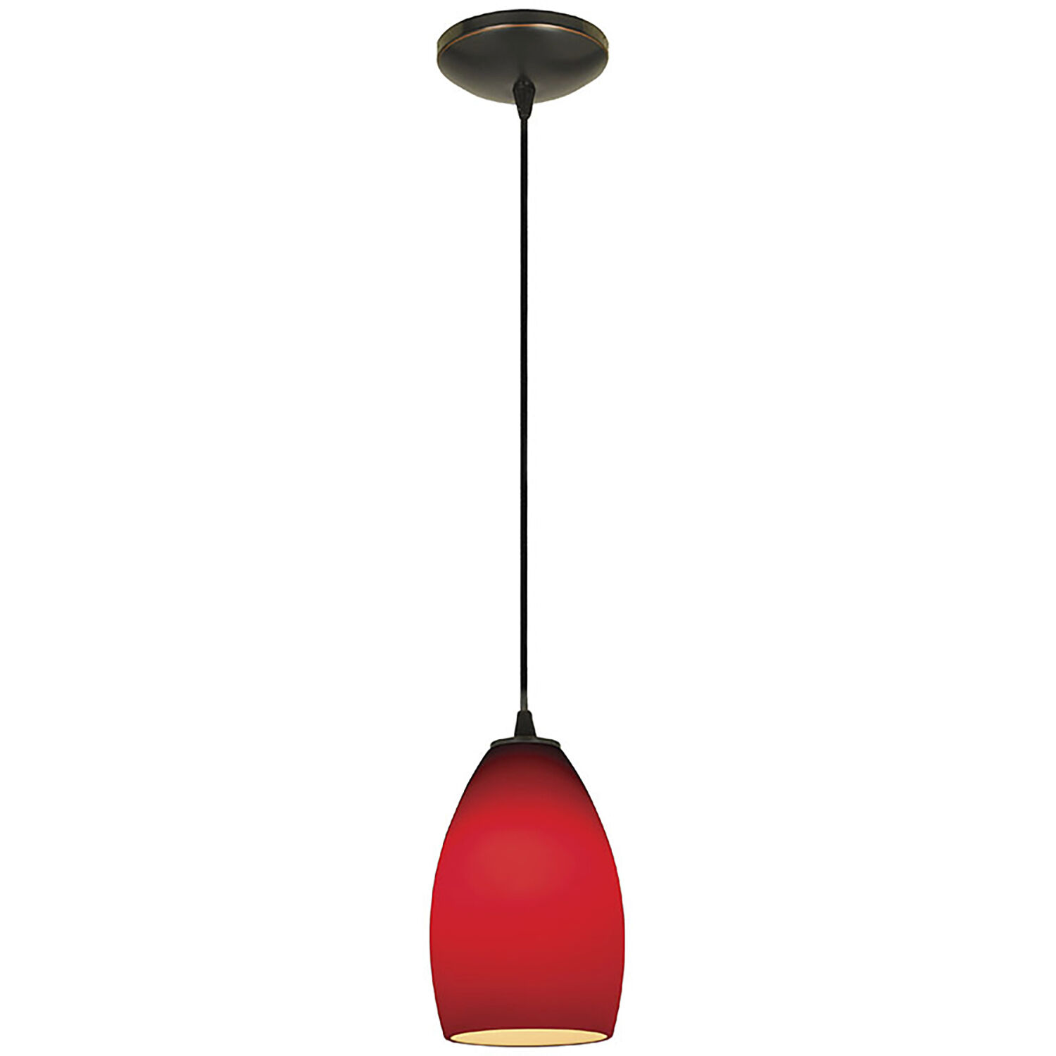 Champagne LED 5 inch Oil Rubbed Bronze Pendant Ceiling Light in Red