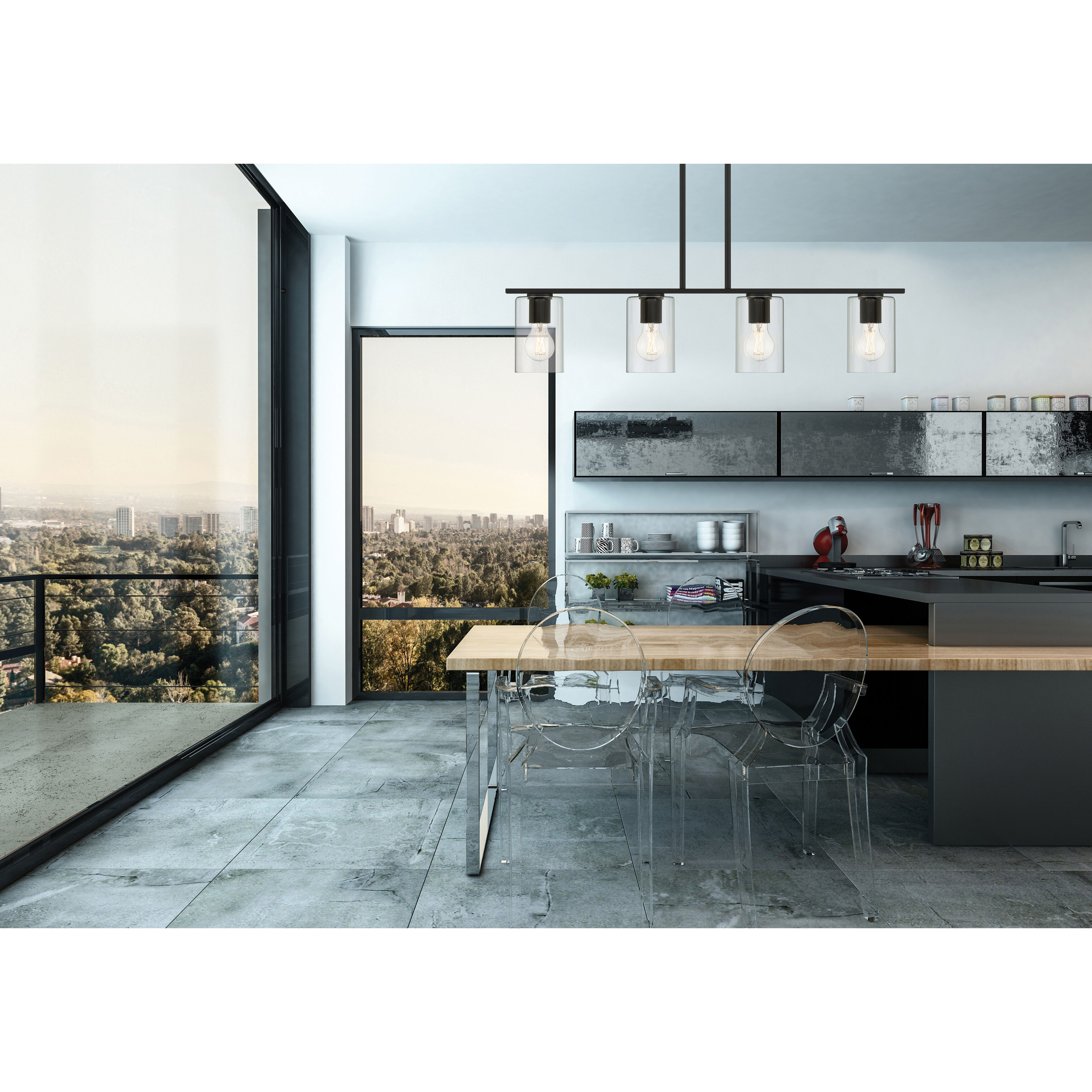 Oslo LED 4 inch Matte Black Pendant Ceiling Light