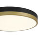 Coco LED 15 inch Black and Antique Brushed Brass and Opal Flush Mount Ceiling Light