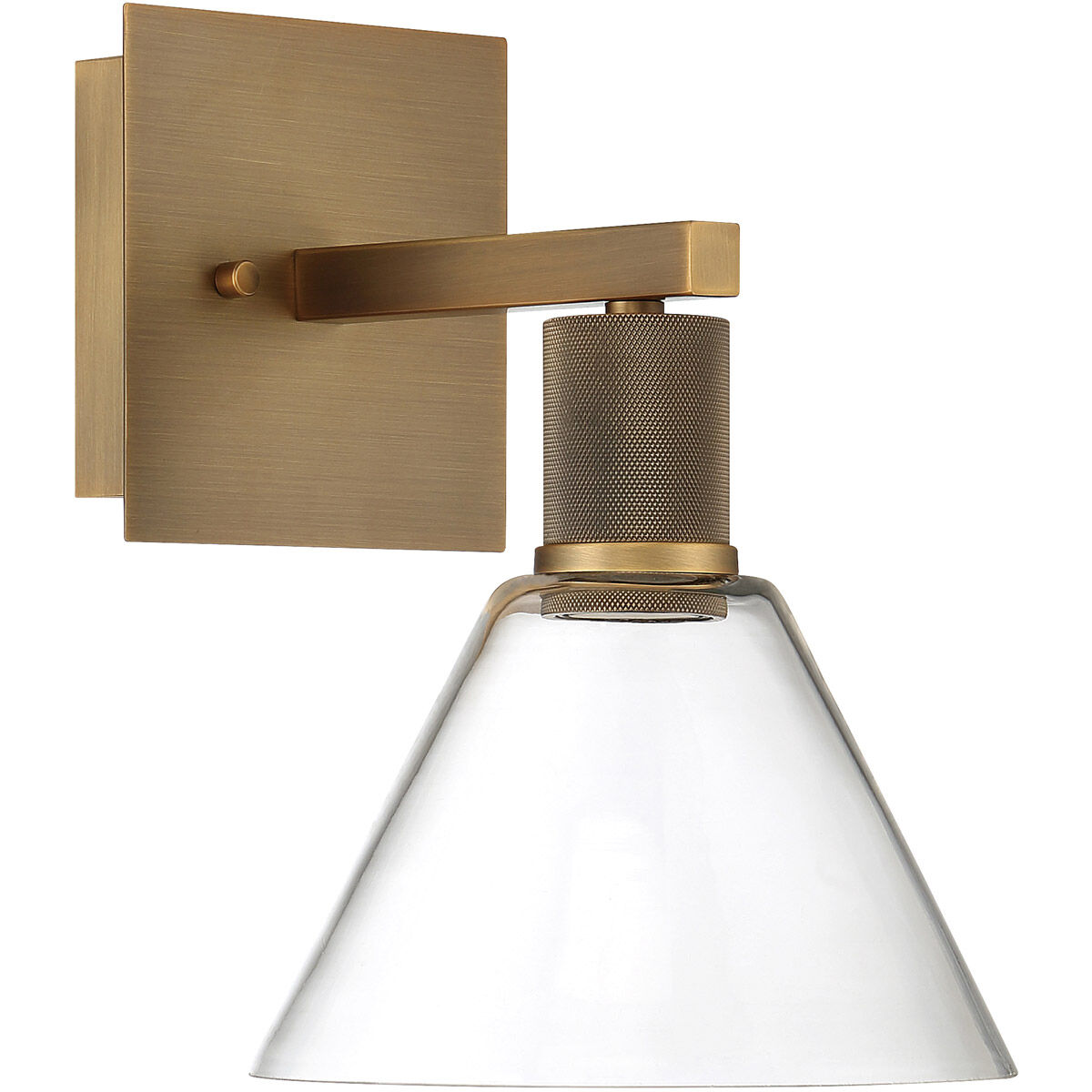 Port Nine LED 8 inch Antique Brushed Brass Wall Sconce Wall Light in Clear