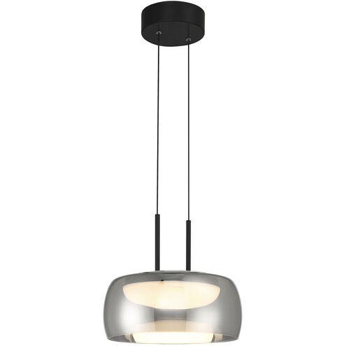 Chloe LED 13.75 inch Matte Black and Smoke Pendant Ceiling Light
