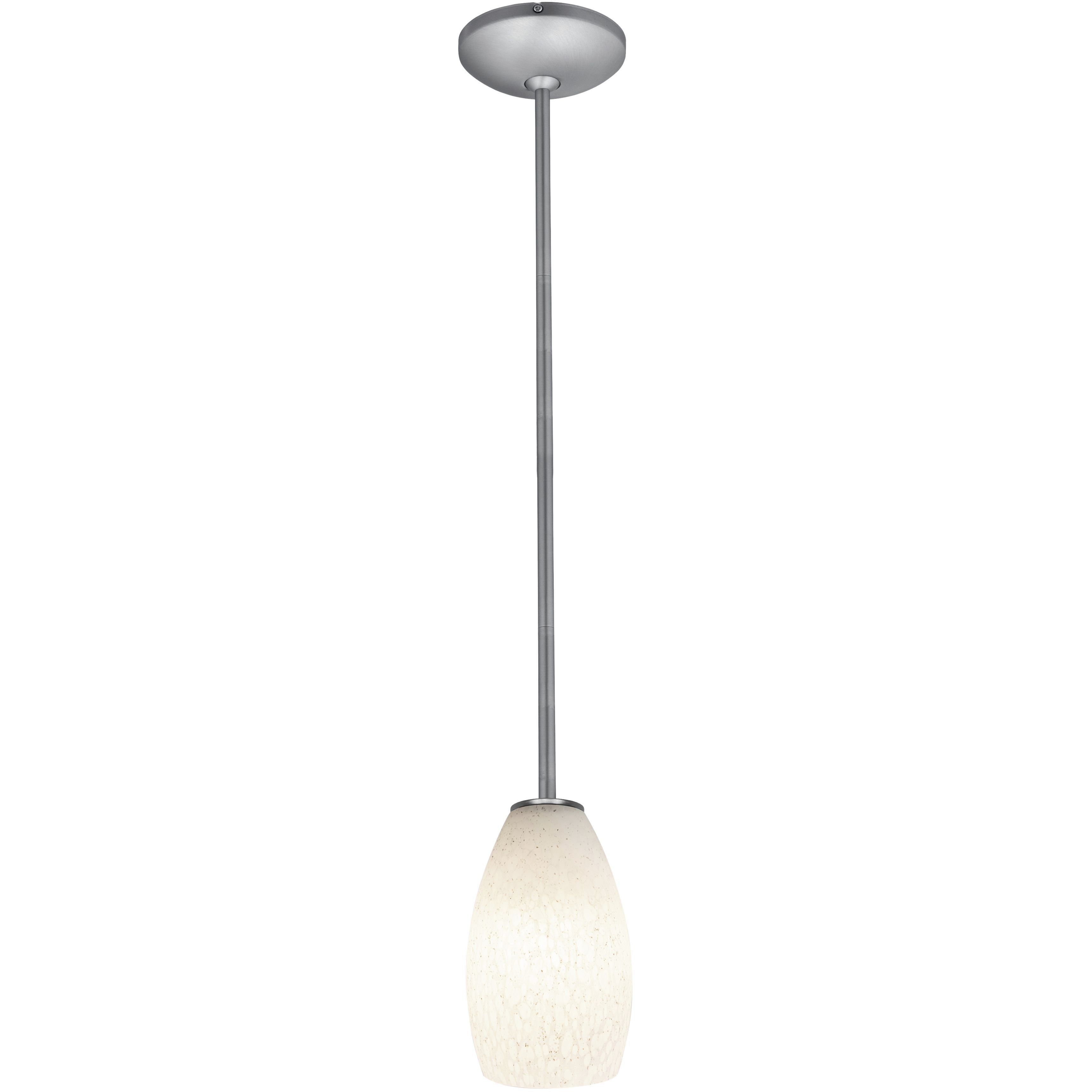 Champagne 1 Light 5 inch Brushed Steel Pendant Ceiling Light in White Stone