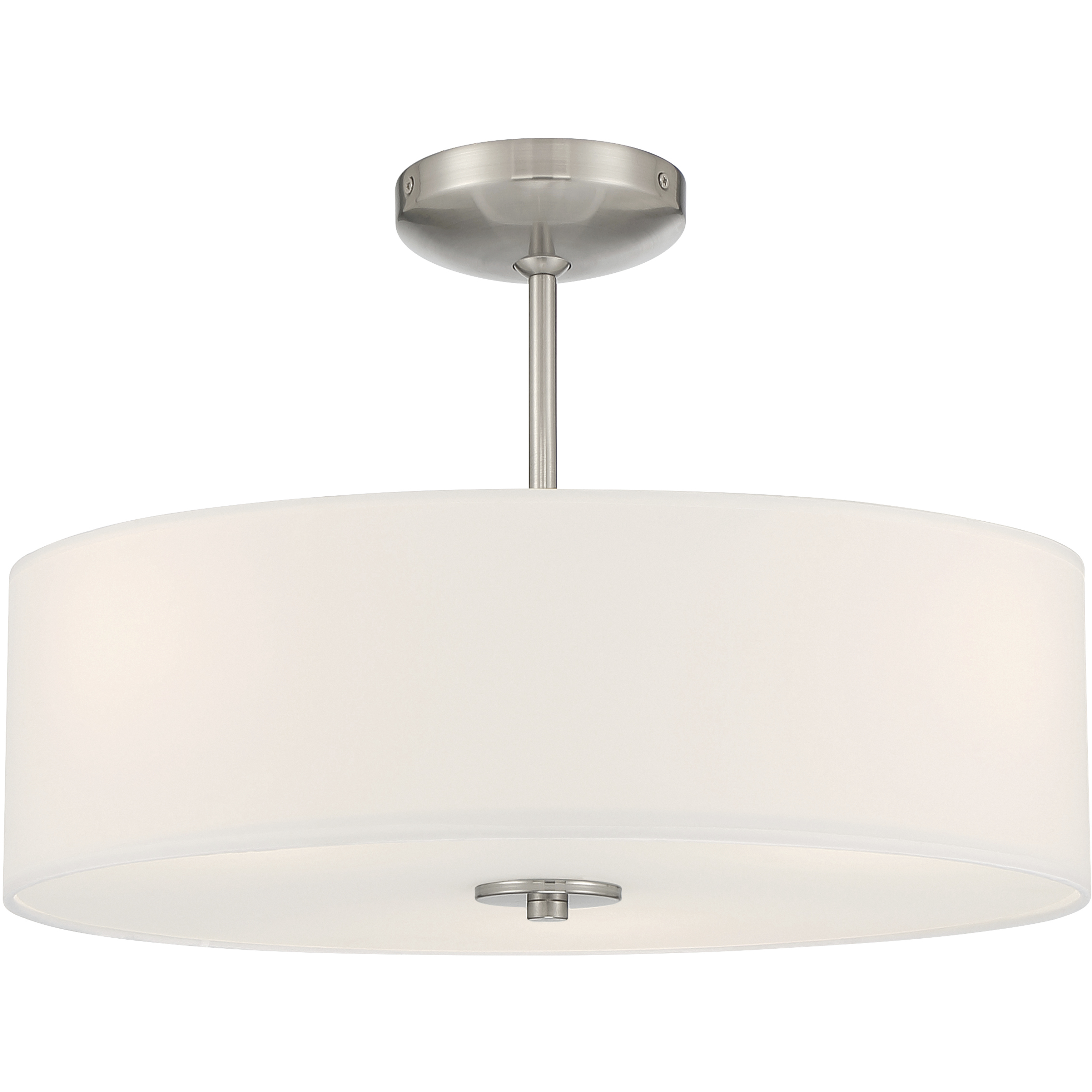 Mid Town LED 18 inch Brushed Steel Pendant / Semi-Flush Ceiling Light