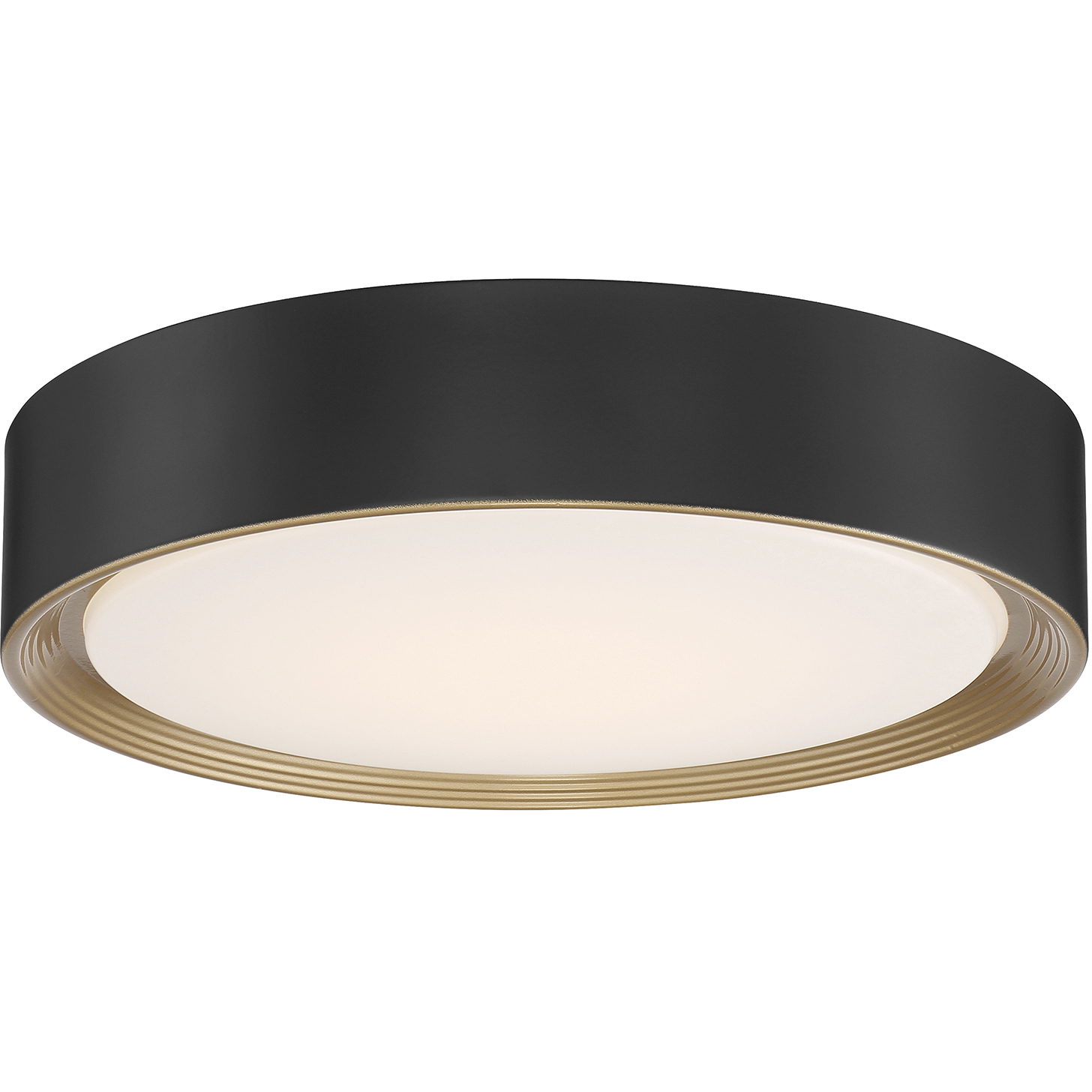 Malaga LED 15.75 inch Matte Black and White Flush Mount Ceiling Light