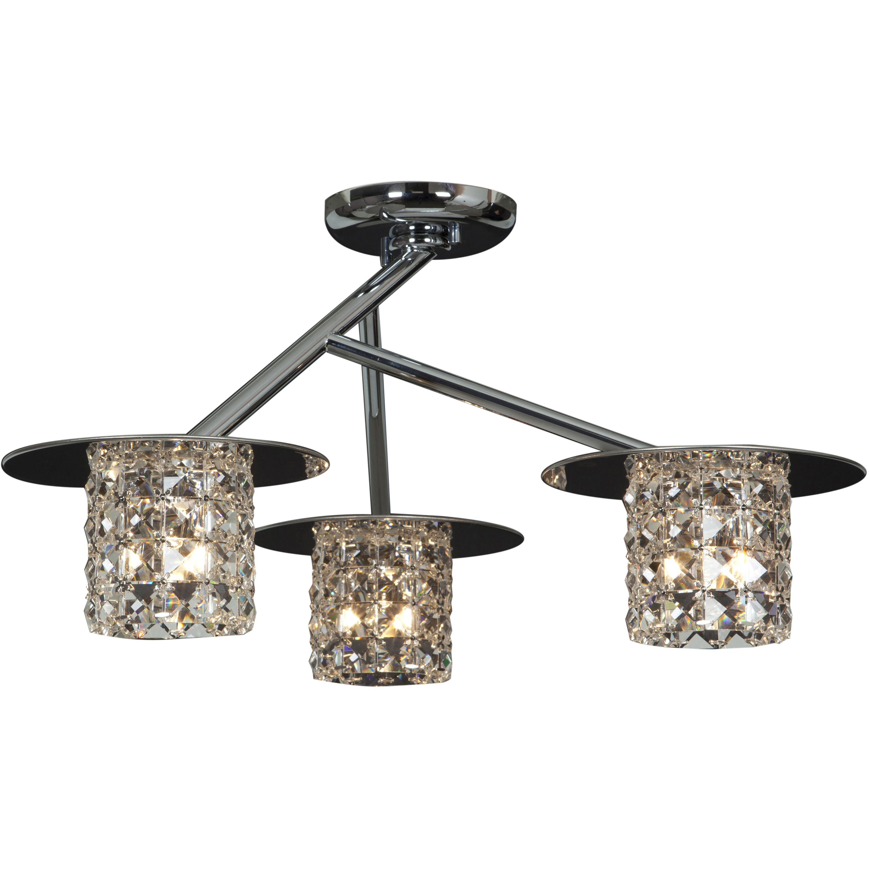 Access 23924 CH CCL Prizm 3 Light 20 inch Chrome Semi Flush Ceiling Light