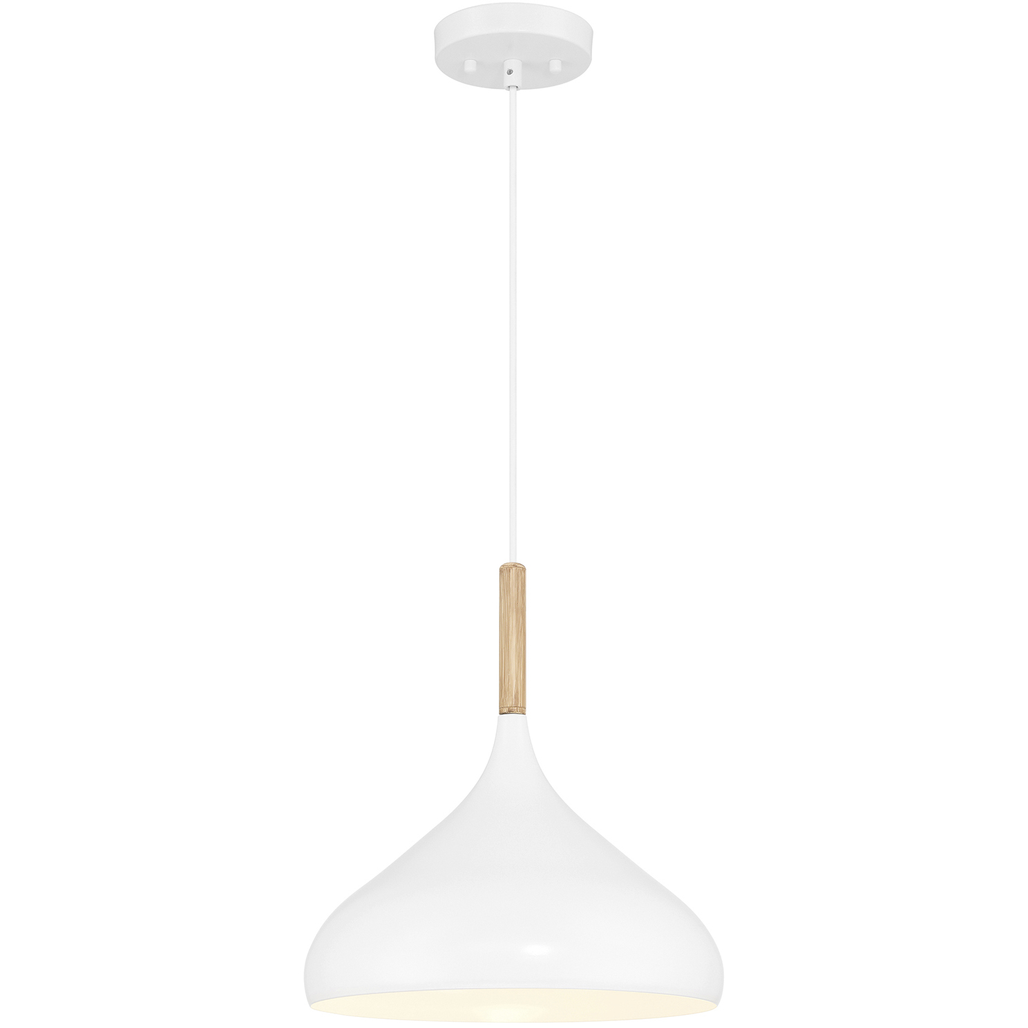 Olivia LED 13 inch White and Natural Pendant Ceiling Light