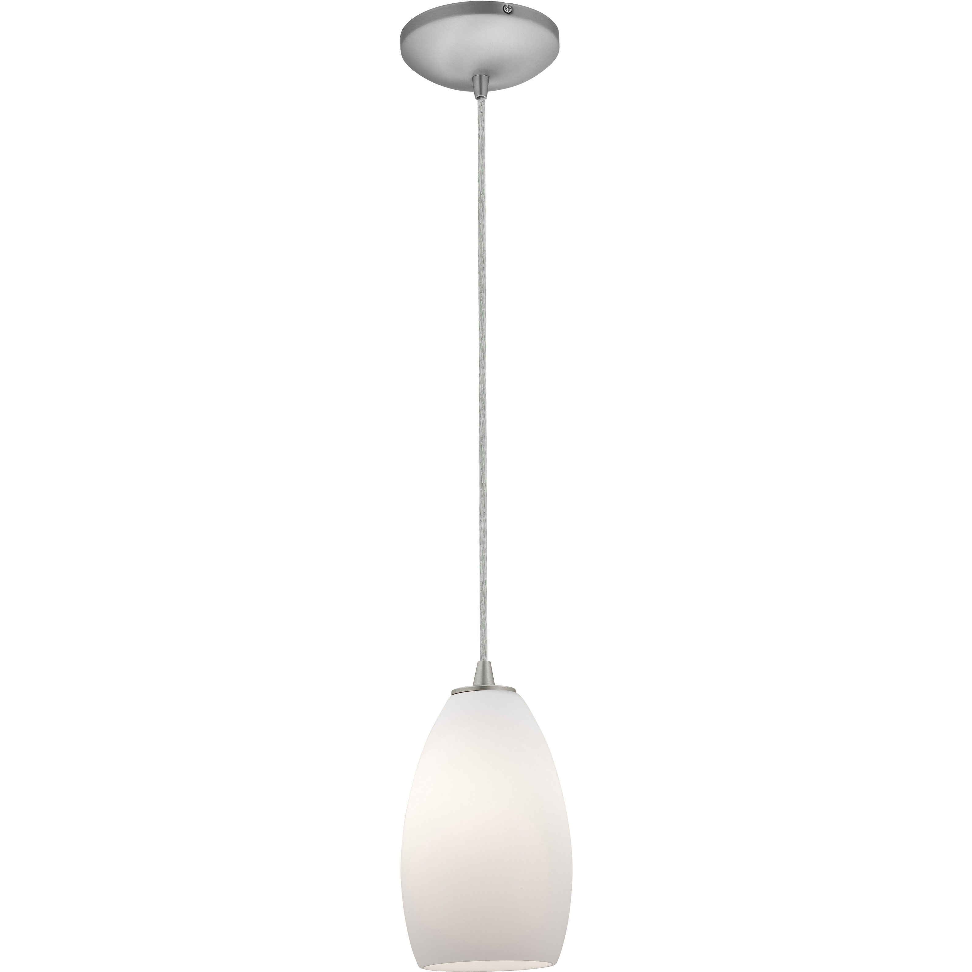 Champagne 1 Light 5 inch Brushed Steel Pendant Ceiling Light in Opal