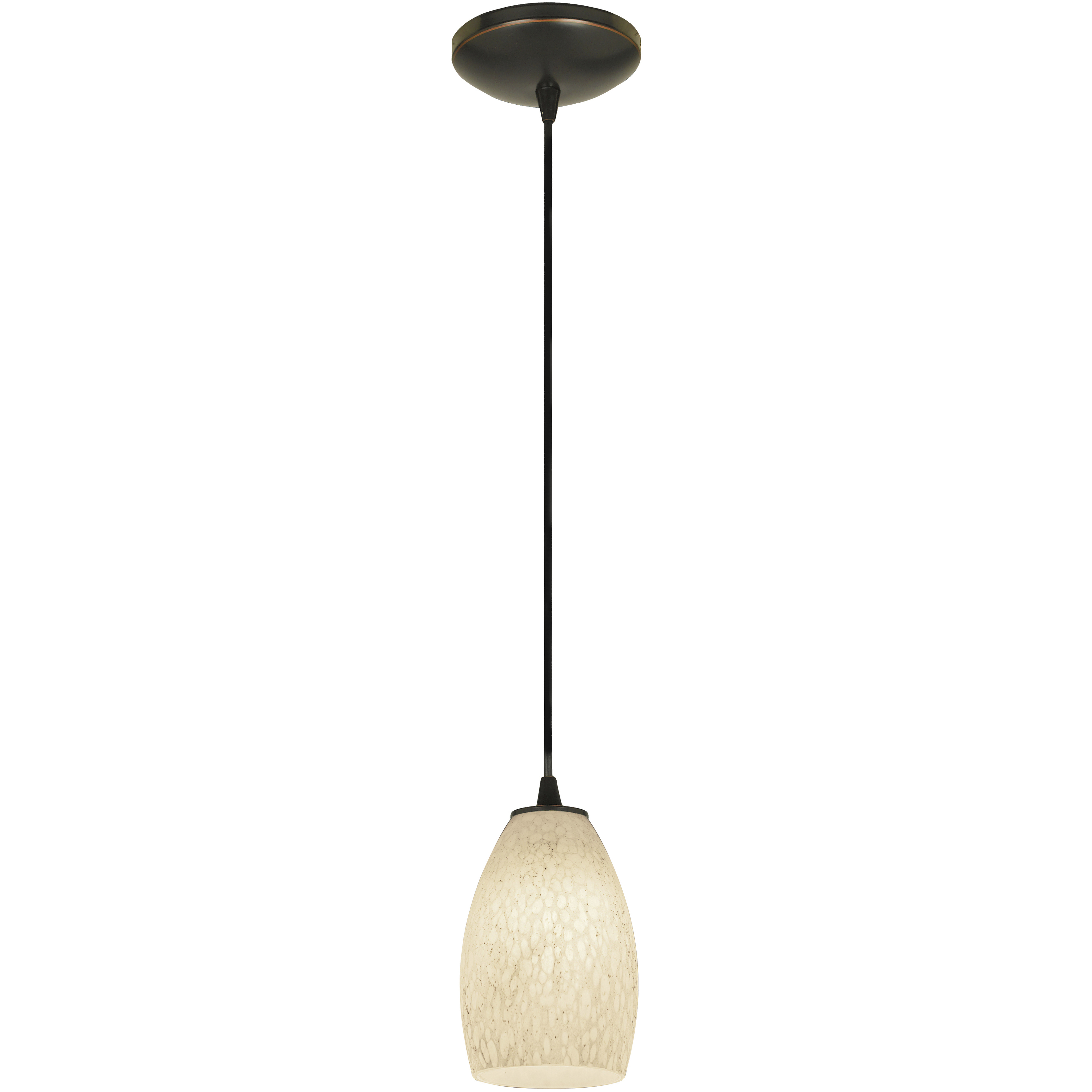 Champagne LED 5 inch Oil Rubbed Bronze Pendant Ceiling Light in White Stone