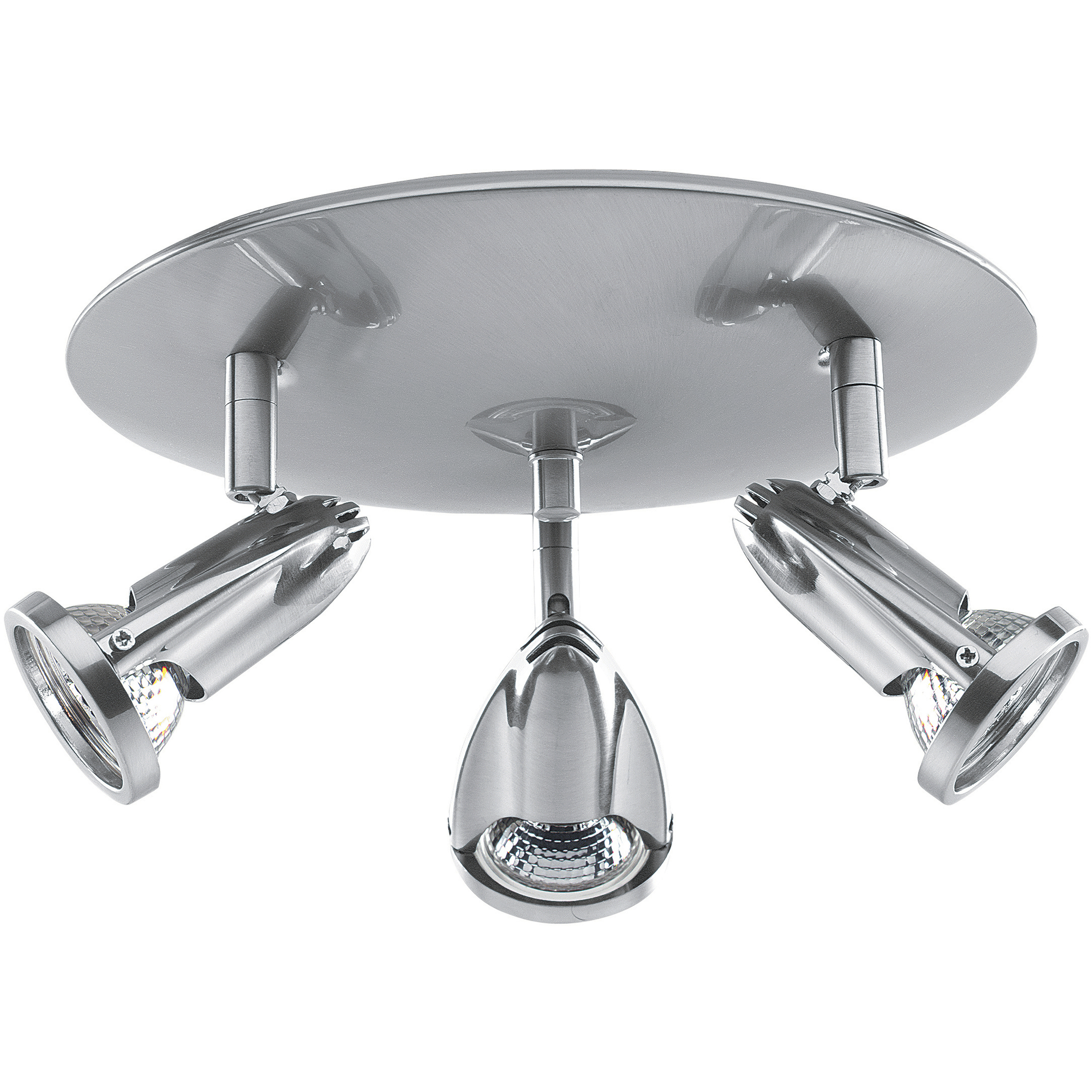 Cobra 3 Light 10 inch Brushed Steel Flush Mount Ceiling Light