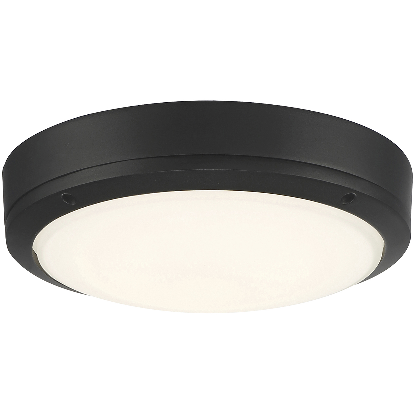 Rockaway LED 11 inch Matte Black and Frosted Outdoor Flush Mount