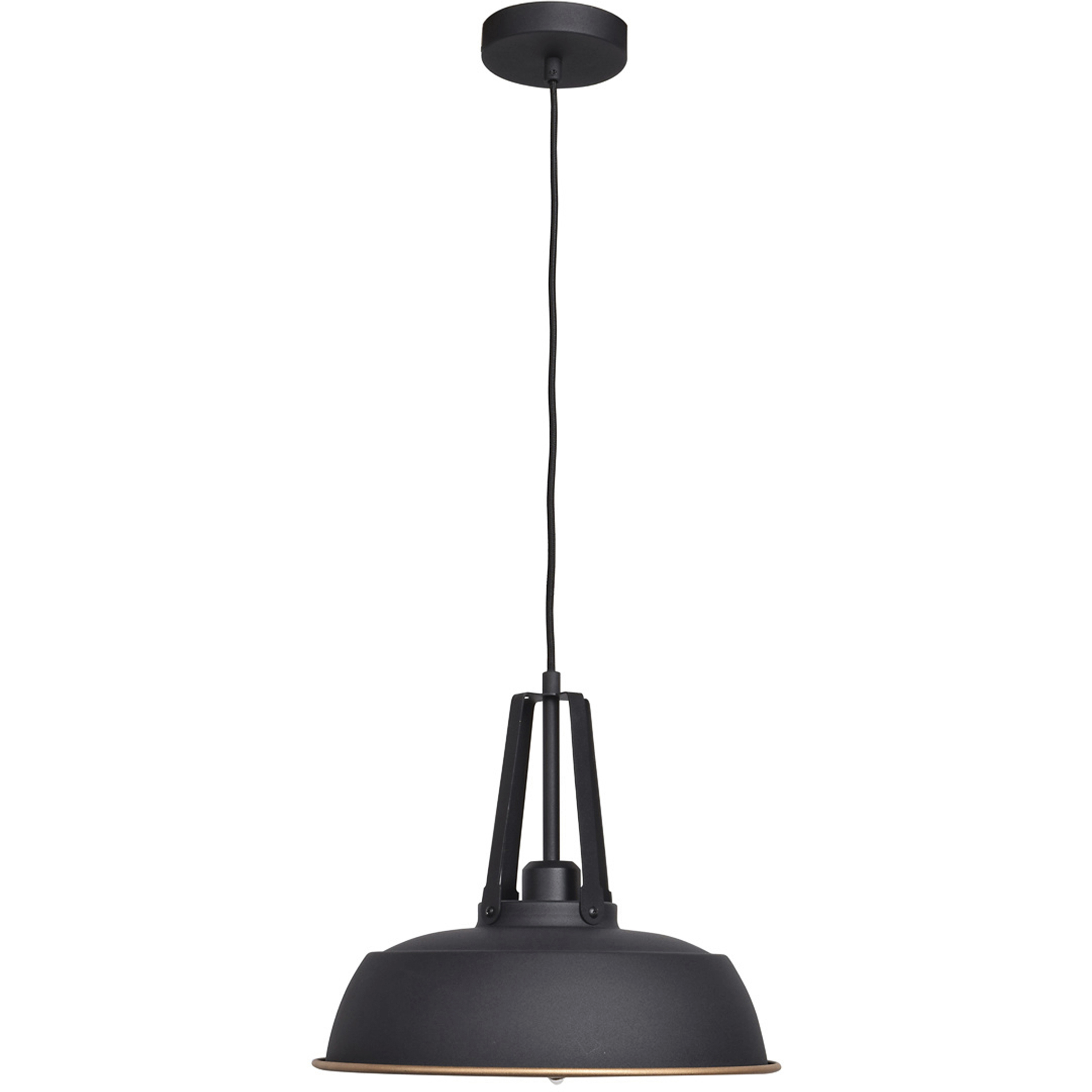 Nostalgia 1 Light 14 inch Matte Black Outer and Matte Gold Inner Pendant Ceiling Light