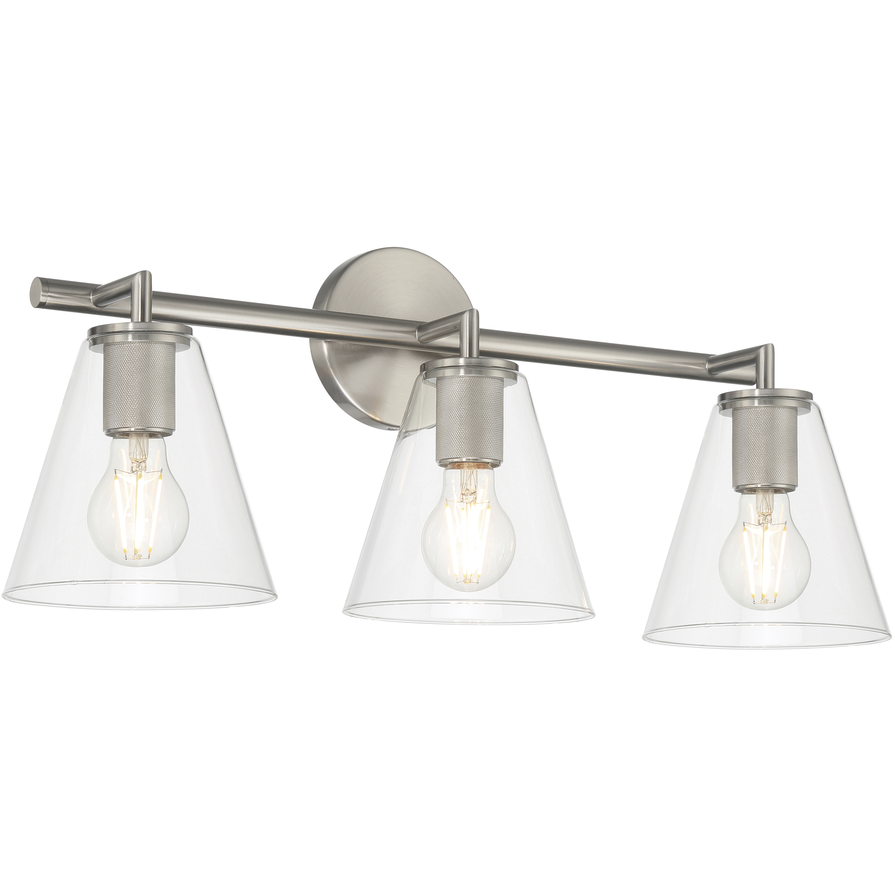 Katie 3 Light 24 inch Brushed Steel Vanity/Bath Bar Wall Light